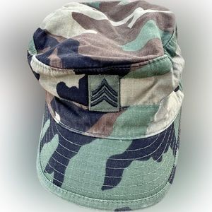 Vintage Military Camouflage Hat | Size 7 | Hot weather Cap